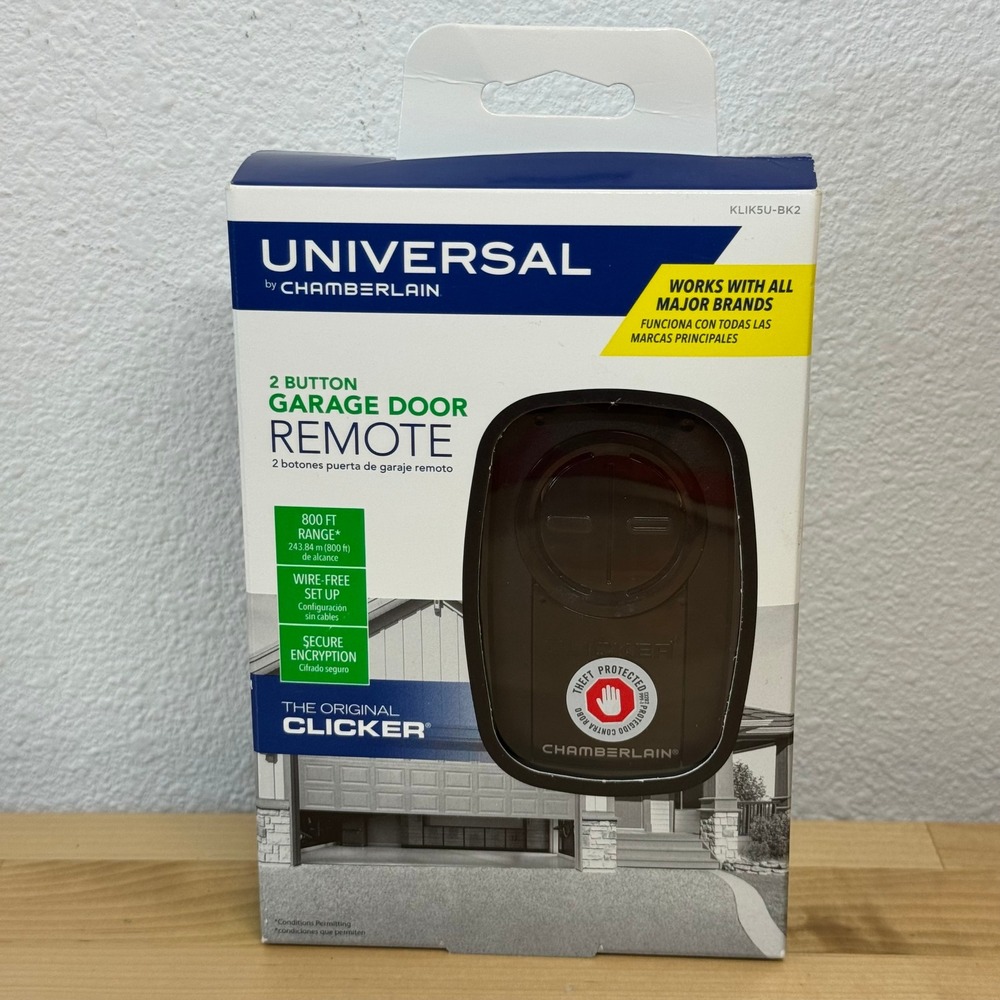 Chamberlain Universal 2-Button Garage Door Remote Clicker KLIK5U-BK2 Black